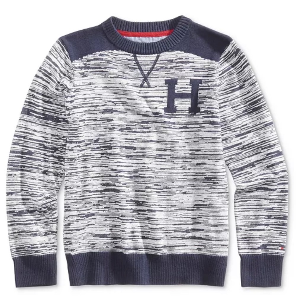 Tommy Hilfiger Daniel Cotton Sweater Navy Blue Crew Neck NWOT